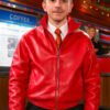 Marty Supreme Timothee Chalamet Red Leather Jacket