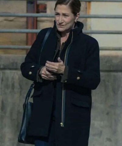 TV Series Mayor of Kingstown Edie Falco Black Wool Coat