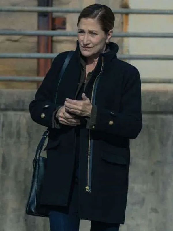 Mayor of Kingstown Nina Hobbs Black Coat TV Series Mayor of Kingstown Edie Falco Black Wool Coat