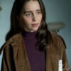Ponies Emilia Clarke Brown Leather Coat