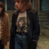 Stranger Things 2025 Maya Hawke Black Leather Coat