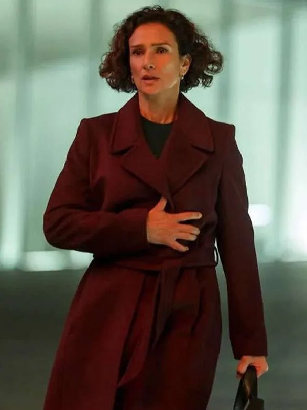 The Night Manager Indira Varma Maroon Coat The Night Manager 2026 Maroon Wool Trench Coat