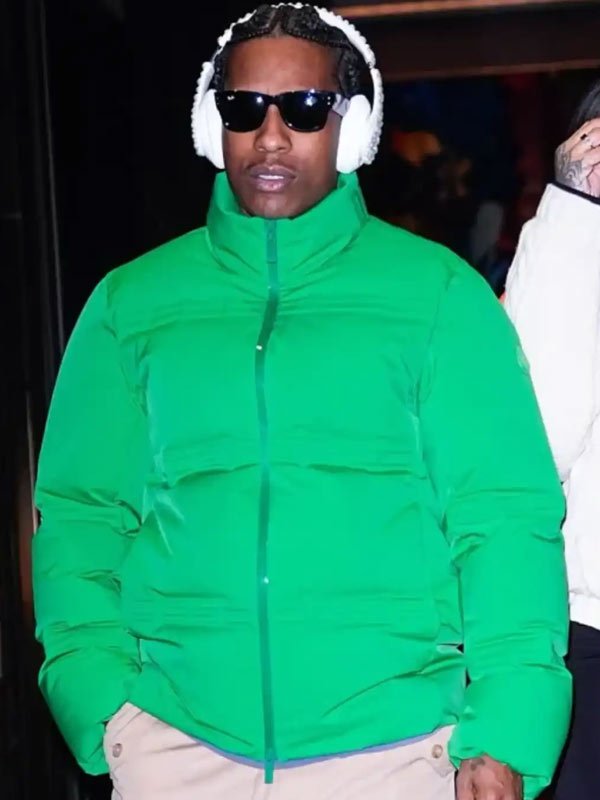 New York City 2026 A$AP Rocky Green Jacket NYC 2026 ASAP Rocky Green Puffer Jacket