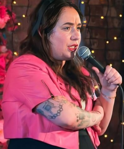 Night Owl 2025 Liza Treyger Pink Cropped Jacket