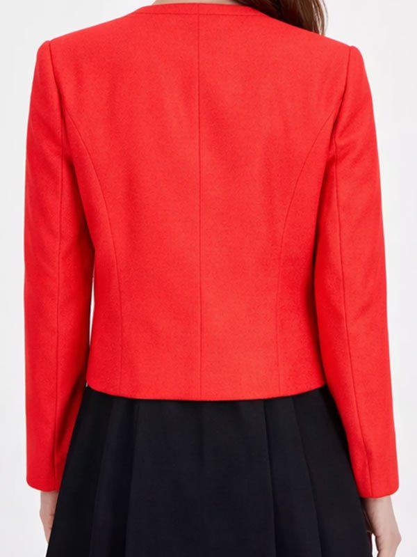 Beyond the Gates S02 Ellie Wang Red Jacket Beyond the Gates 2026 Caroline Lee Red Wool Jacket