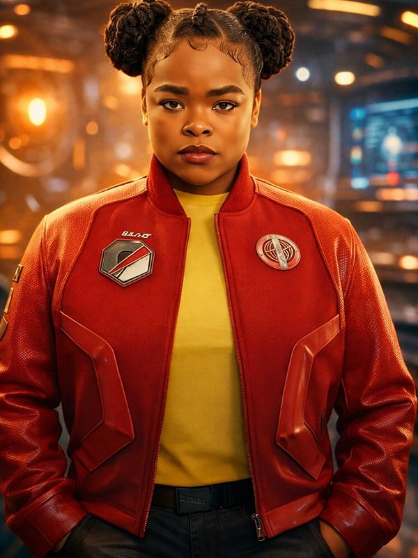 Kerrice Brooks Star Trek Starfleet Academy Bomber Jacket Star Trek Starfleet Academy S01 SAM Red Bomber Jacket