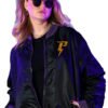 Black Powerline Bomber Jacket
