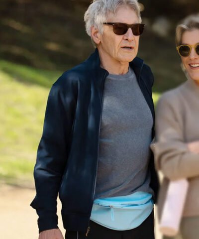 Shrinking 2026 Harrison Ford Blue Bomber Jacket