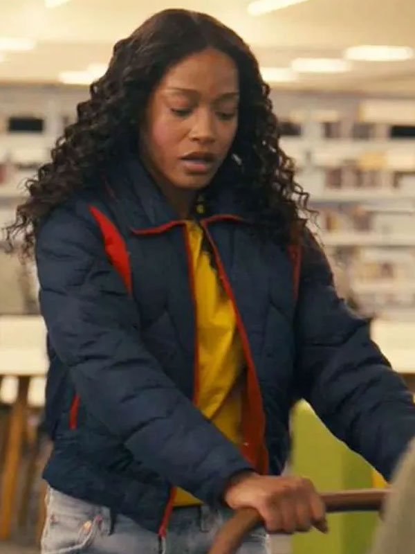 The 'Burbs S01 Samira Fisher Blue Quilted Jacket Keke Palmer The Burbs 2026 Quilted Jacket