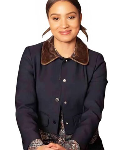 9-1-1 2026 Corinne Massiah Blue Cropped Jacket