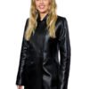 iHeartRadio Music Awards Miley Cyrus Black Leather Coat