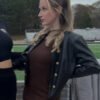 Bride for the Quarterback Christine Oswald Black Leather Jacket